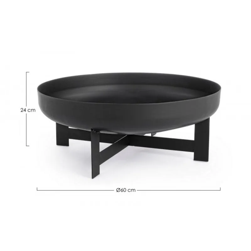 Bizzotto outdoor Braciere Efesto tondo nero d60x24h